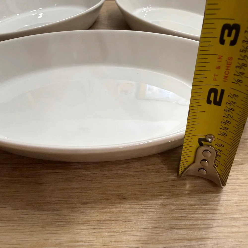 Pillivuyt France White Porcelain Oval Au Gratin Dishes Set of 3 Vintage 8oz 2784
